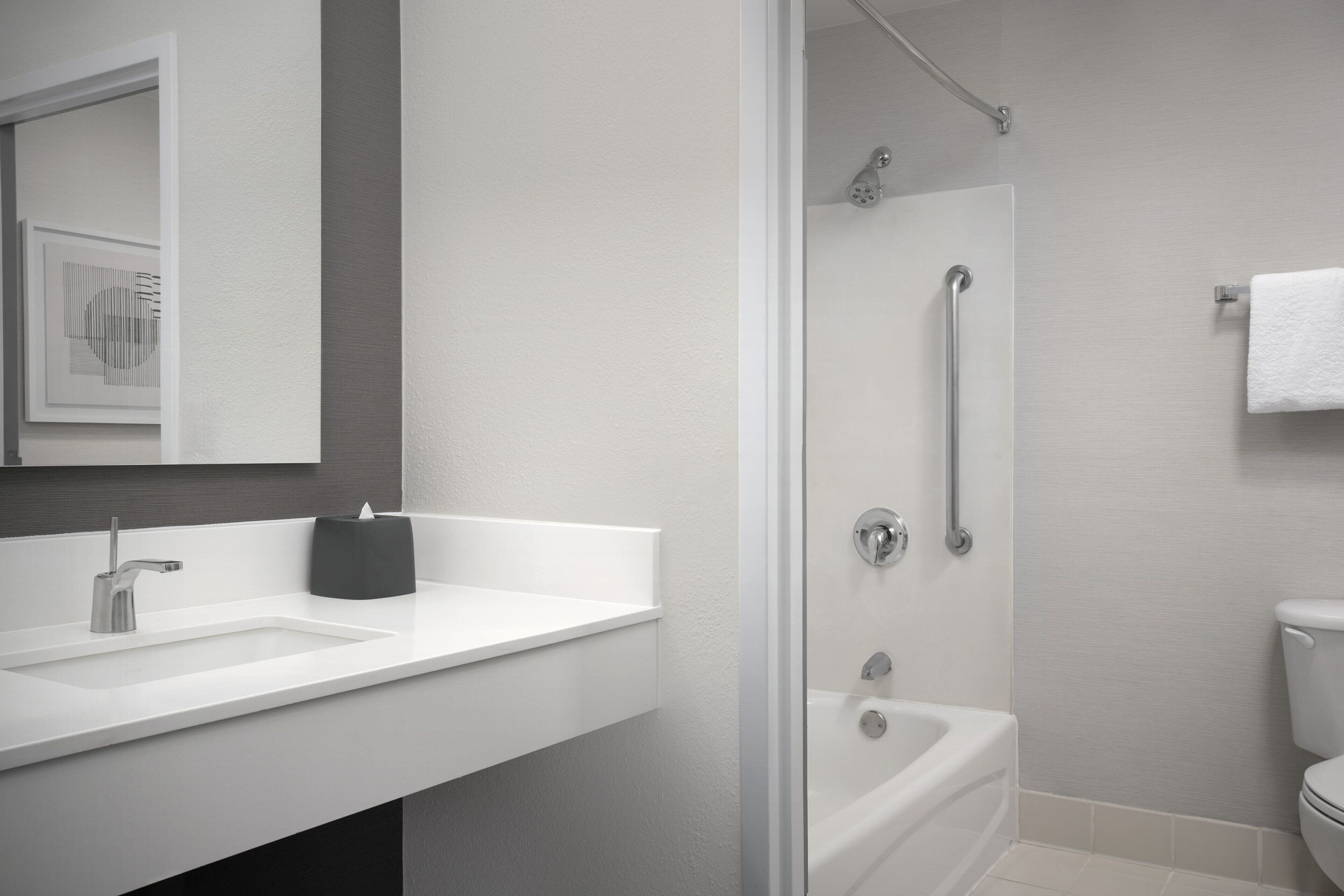 free toiletries, hair dryer, towels