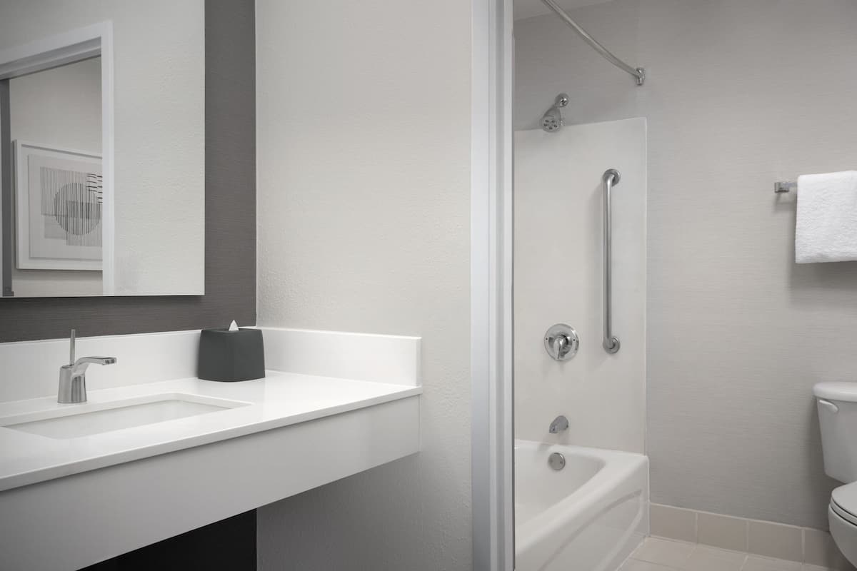 free toiletries, hair dryer, towels