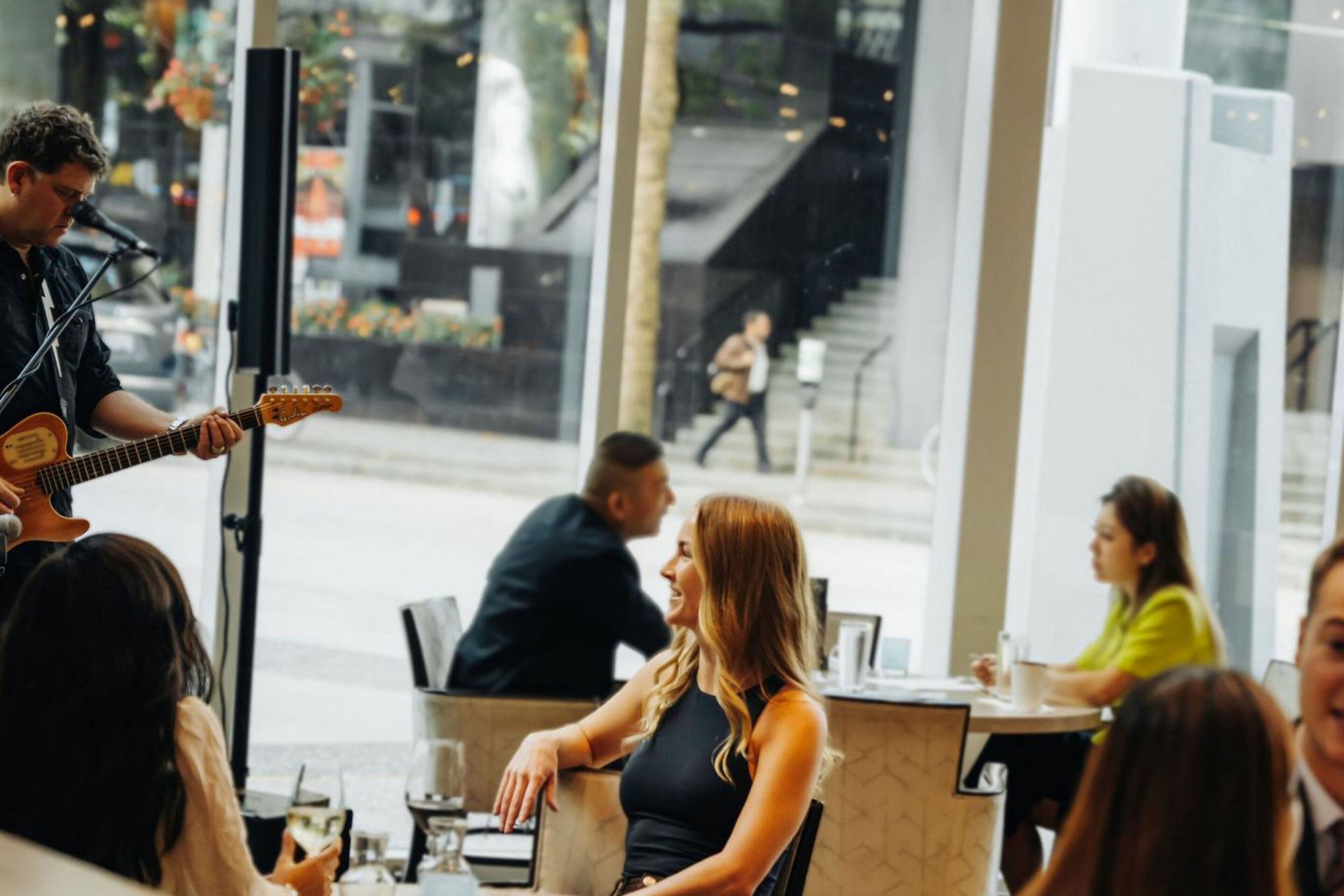 Breakfast, lunch, dinner served; international cuisine 