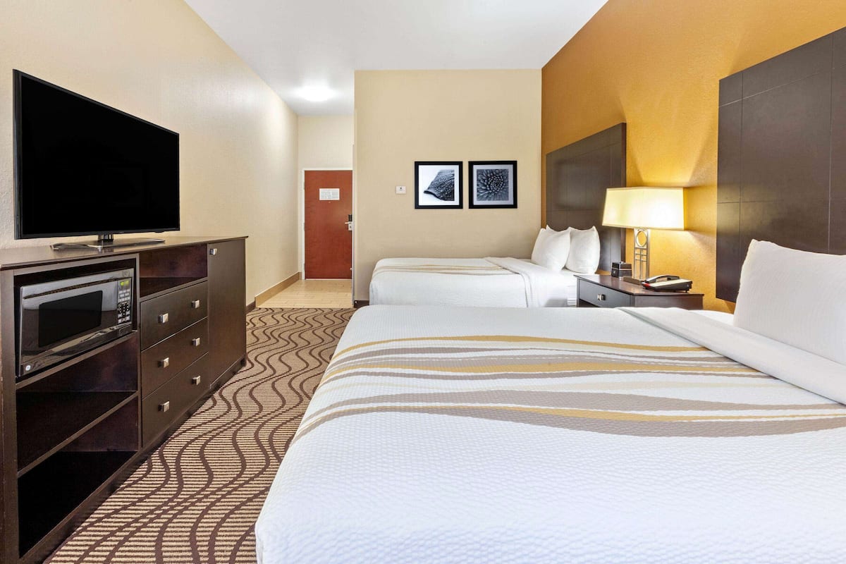 premium bedding, desk, blackout curtains, iron/ironing board