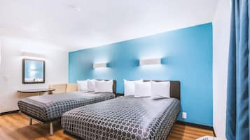 Comfort Room, 2 Queen Beds, Non Smoking, Kitchenette | Free WiFi, bed sheets
