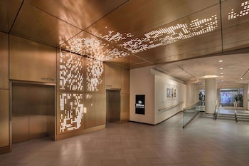 Hotel entrance and lobby at Hilton New York Times Square