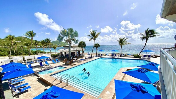 2 outdoor pools, free cabanas, pool umbrellas