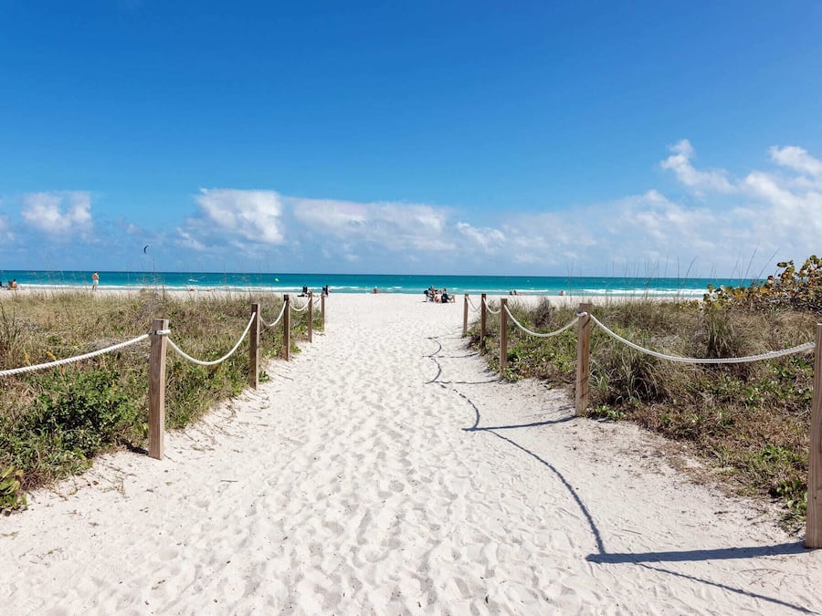 On the beach, sun loungers, beach umbrellas, beach towels