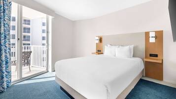 2 Bedroom 2 Queen Suite with Balcony | Premium bedding, in-room safe, laptop workspace, iron/ironing board