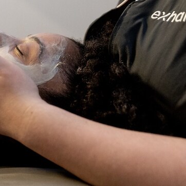 A person receiving a facial treatment.