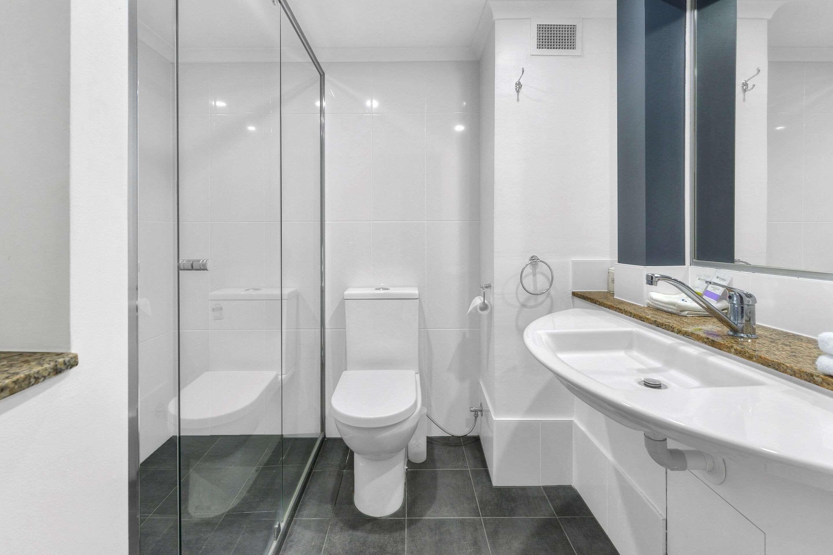 free toiletries, hair dryer, towels, soap