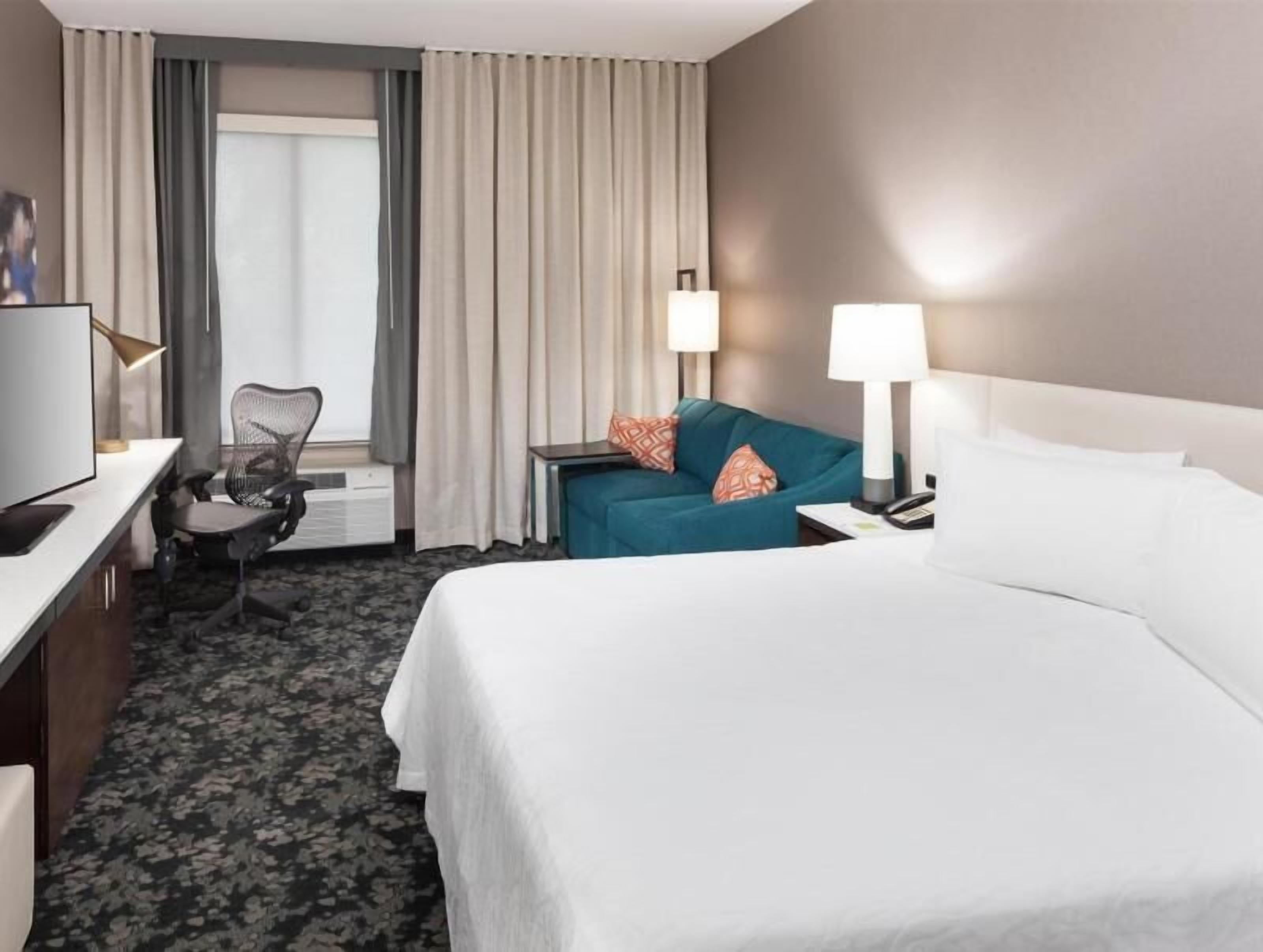 In-room safe, desk, laptop workspace, blackout drapes