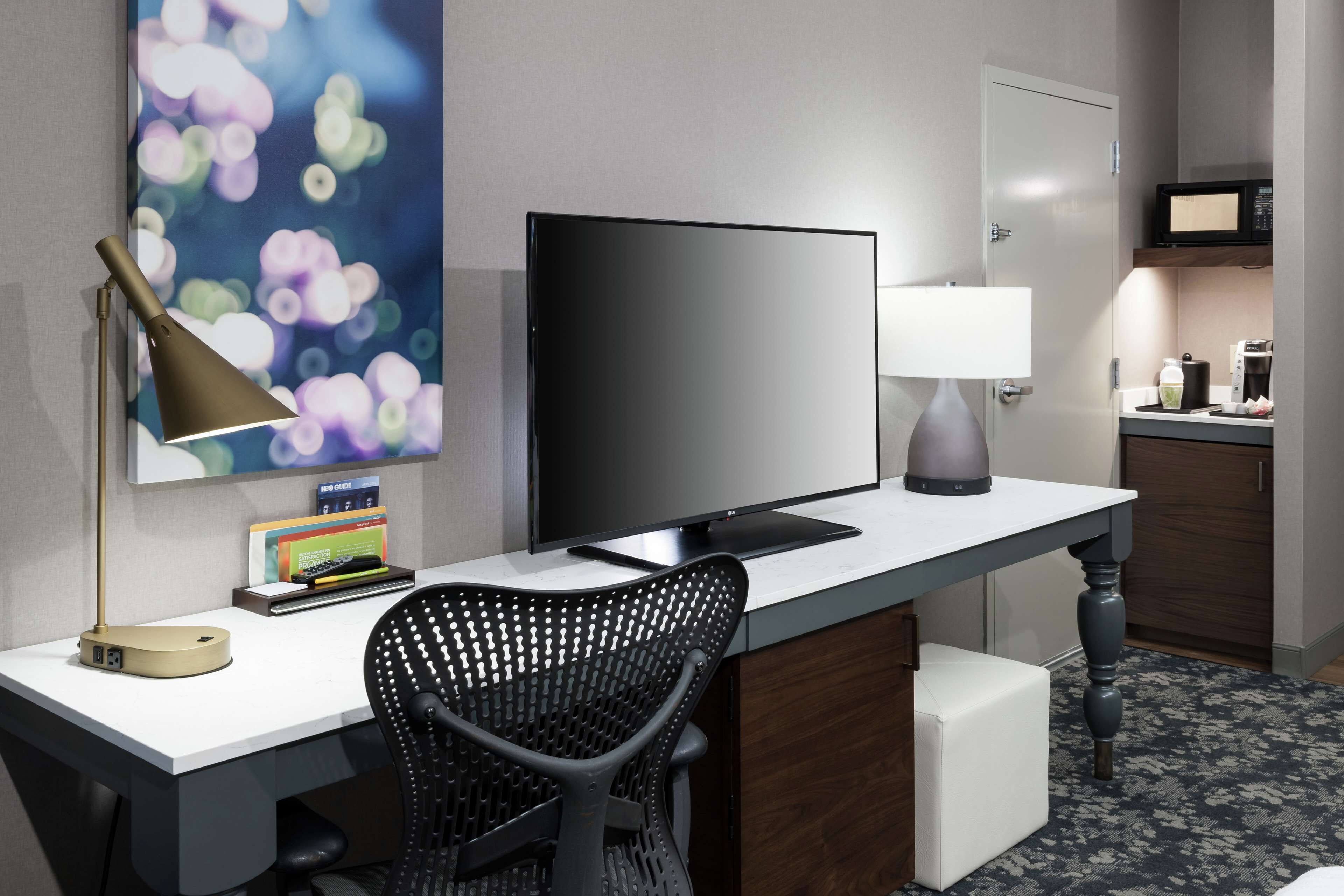 In-room safe, desk, laptop workspace, blackout curtains