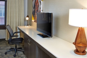 In-room safe, desk, laptop workspace, soundproofing