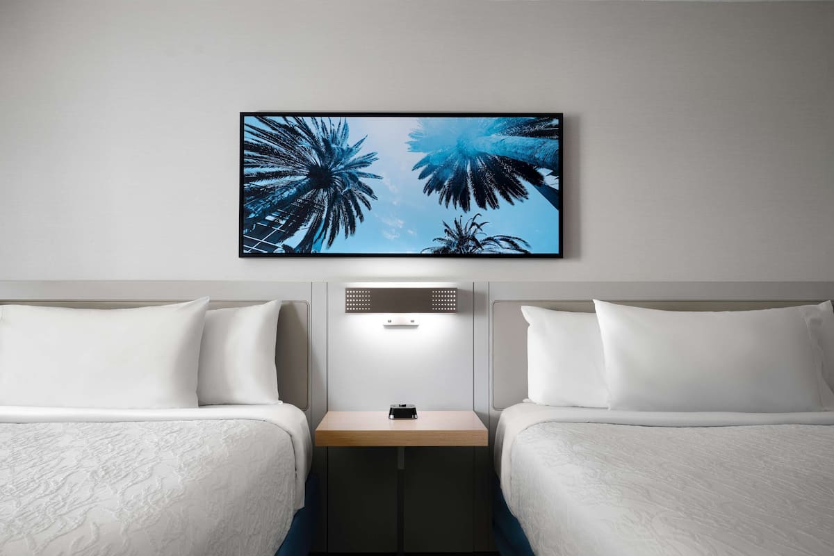 Hypo-allergenic bedding, desk, laptop workspace, iron/ironing board