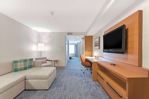 Suite, 1 King Bed with Sofa bed, Non Smoking | Living area | 32-inch LCD TV with cable channels, TV, MP3 dock