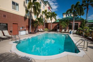 Outdoor pool, open 8:00 AM to 10:00 PM, sun loungers