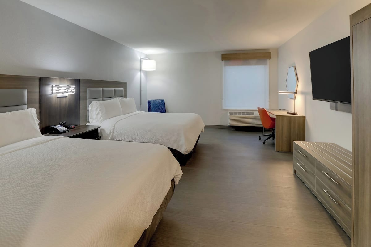 standard room, 2 queen beds | 1 bedroom, in-room safe, desk, laptop workspace