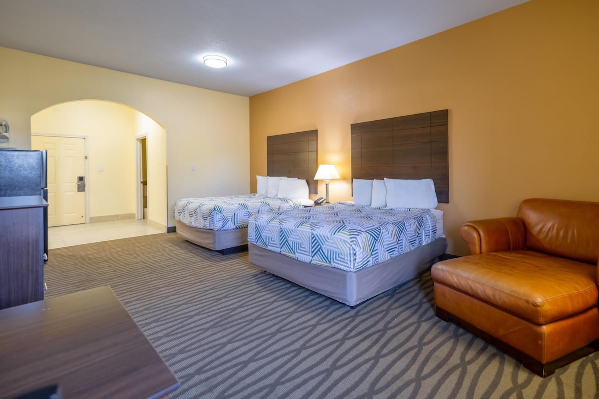 Pillow-top beds, blackout curtains, iron/ironing board, free WiFi