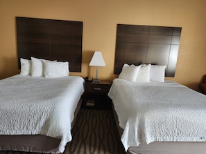 Pillowtop beds, blackout drapes, iron/ironing board