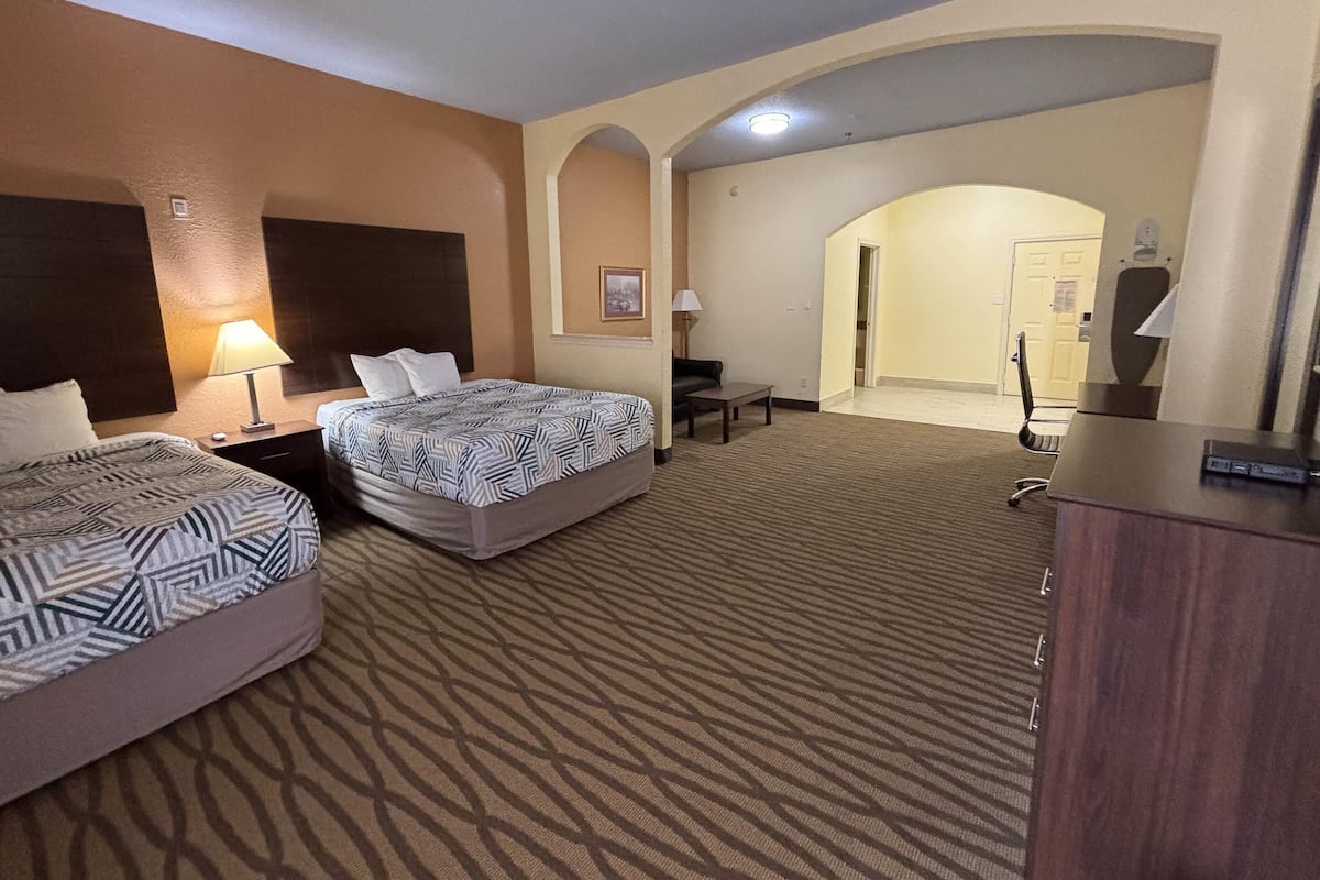 Pillowtop beds, blackout drapes, iron/ironing board