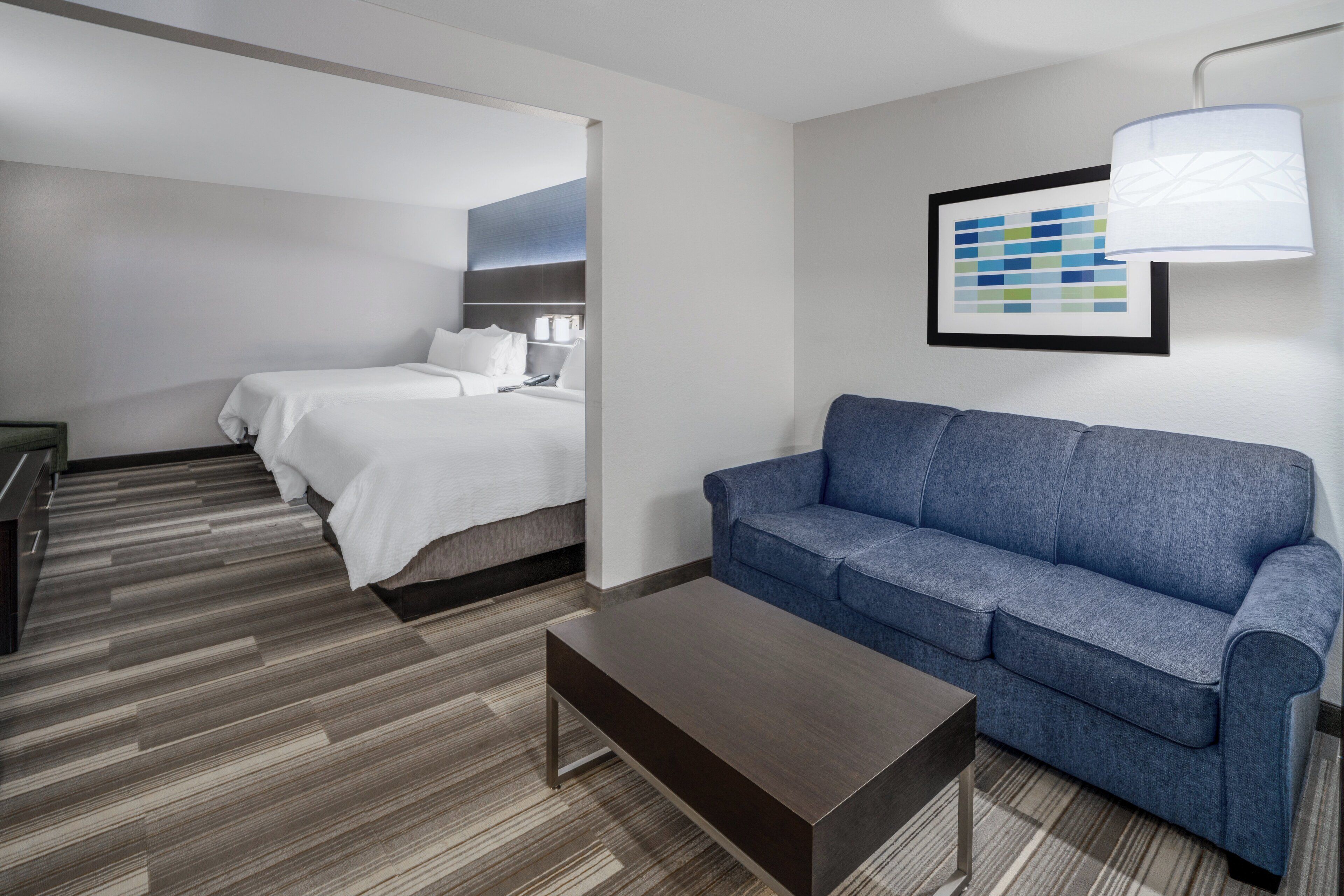 suite, 2 queen beds | 1 bedroom, desk, blackout curtains, iron/ironing board