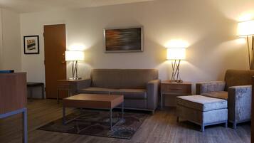 In-room safe, desk, iron/ironing board, free cribs/infant beds