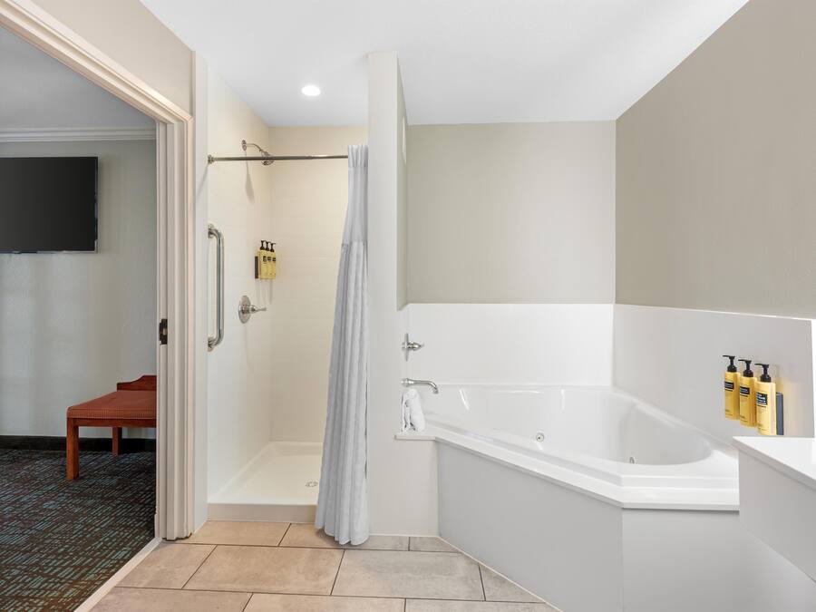 Royal Suite, 1 King Bed, Non Smoking, Jetted Tub (Four Poster Bed) | Bathroom | Eco-friendly toiletries, hair dryer, towels, soap