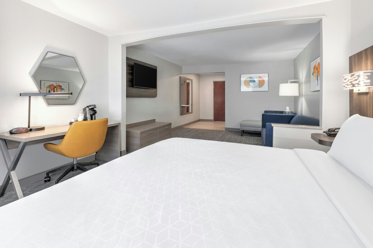 Suite, 1 King Bed | Desk, iron/ironing board, WiFi (free), bed sheets