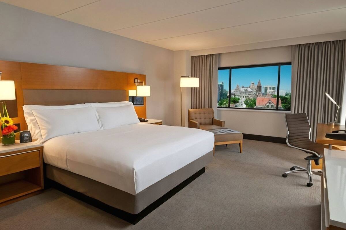 Premium bedding, down duvets, pillow-top beds, in-room safe