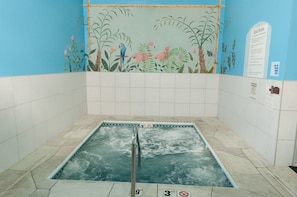 Indoor pool, sun loungers