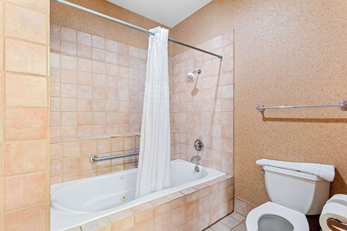 blackout curtains, iron/ironing board, free wifi, bed sheets