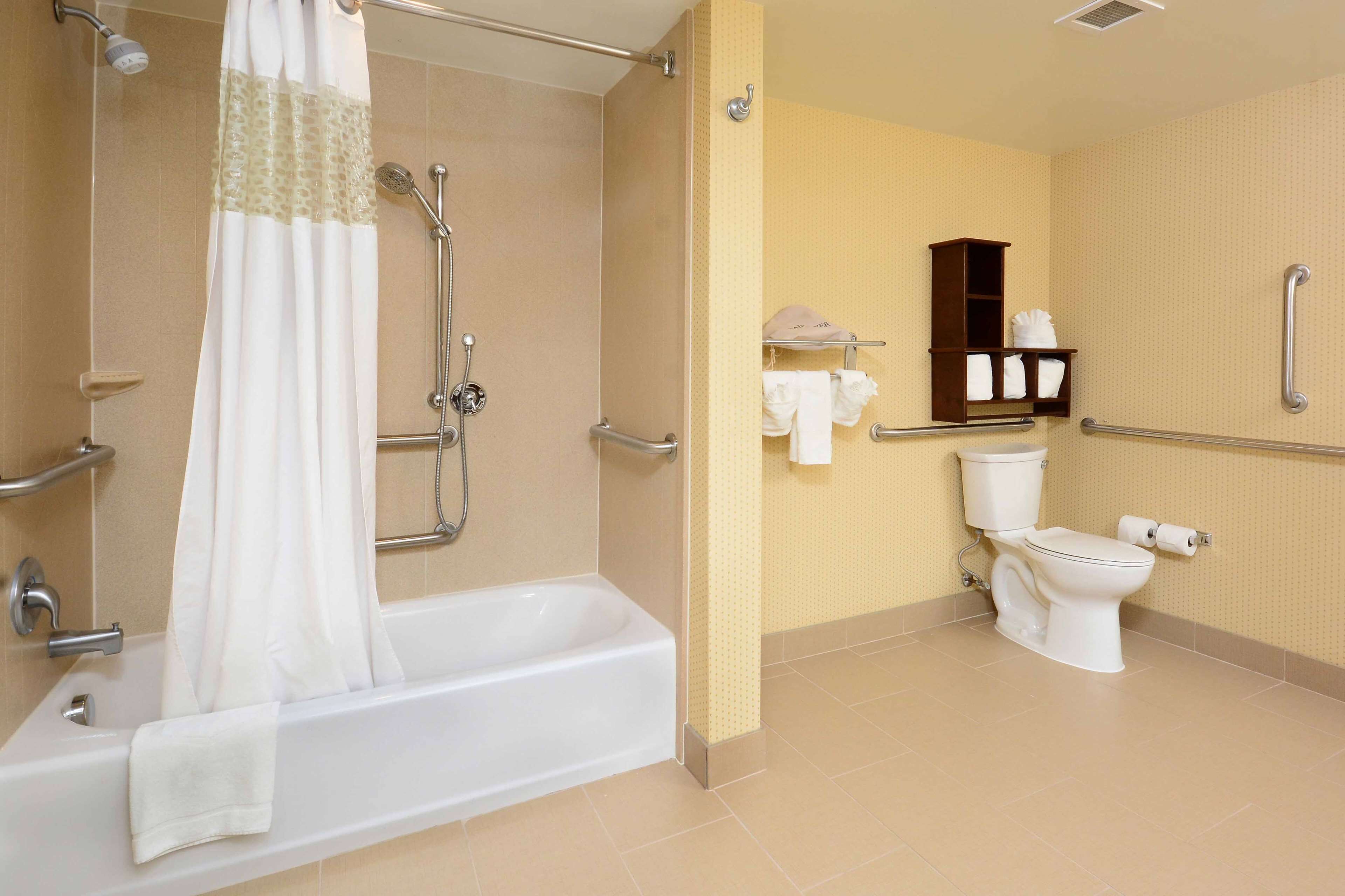 shower, hydromassage showerhead, free toiletries, hair dryer