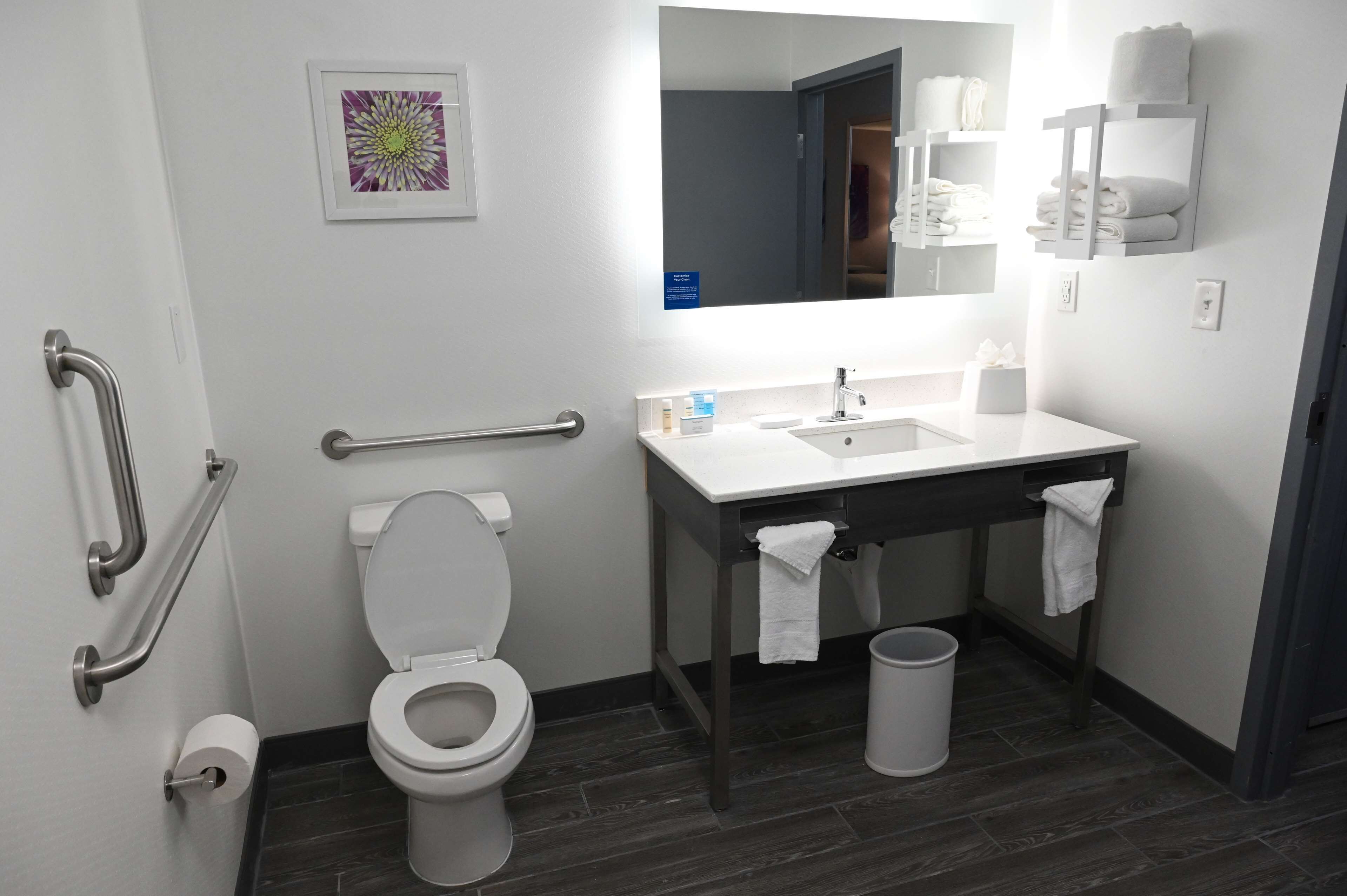 free toiletries, hair dryer, towels