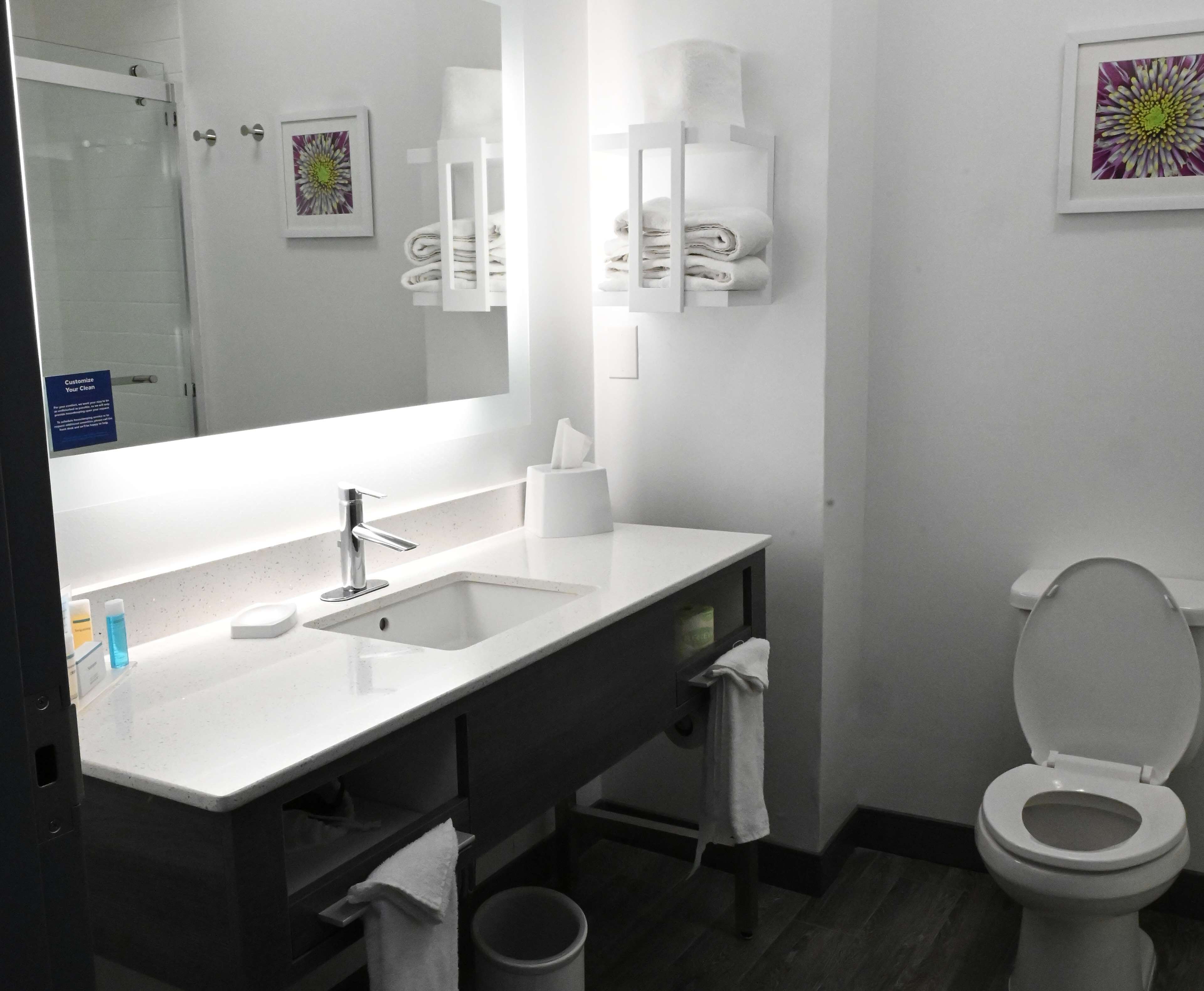 free toiletries, hair dryer, towels