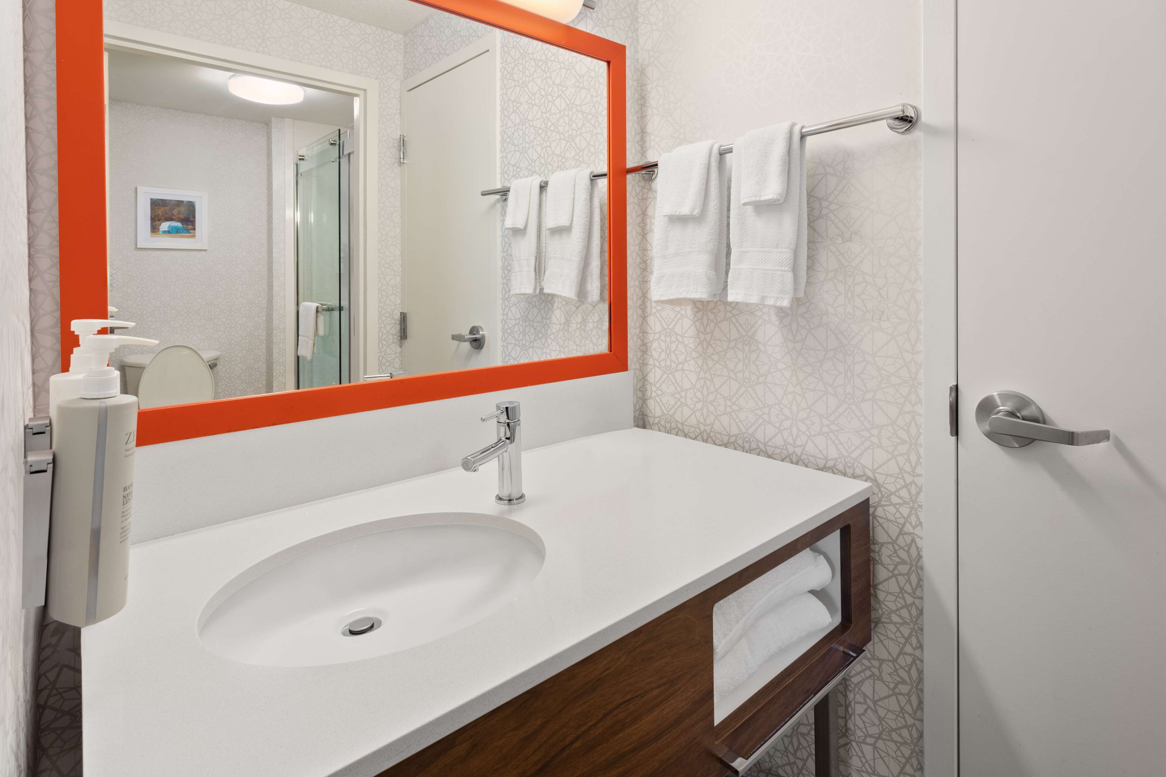 free toiletries, hair dryer, towels