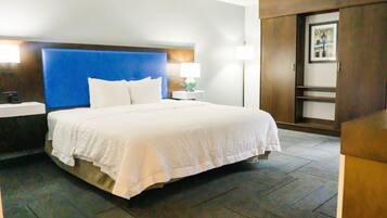 In-room safe, desk, laptop workspace, blackout curtains