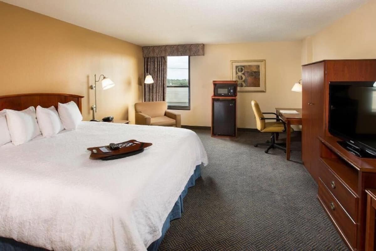 In-room safe, desk, laptop workspace, blackout drapes