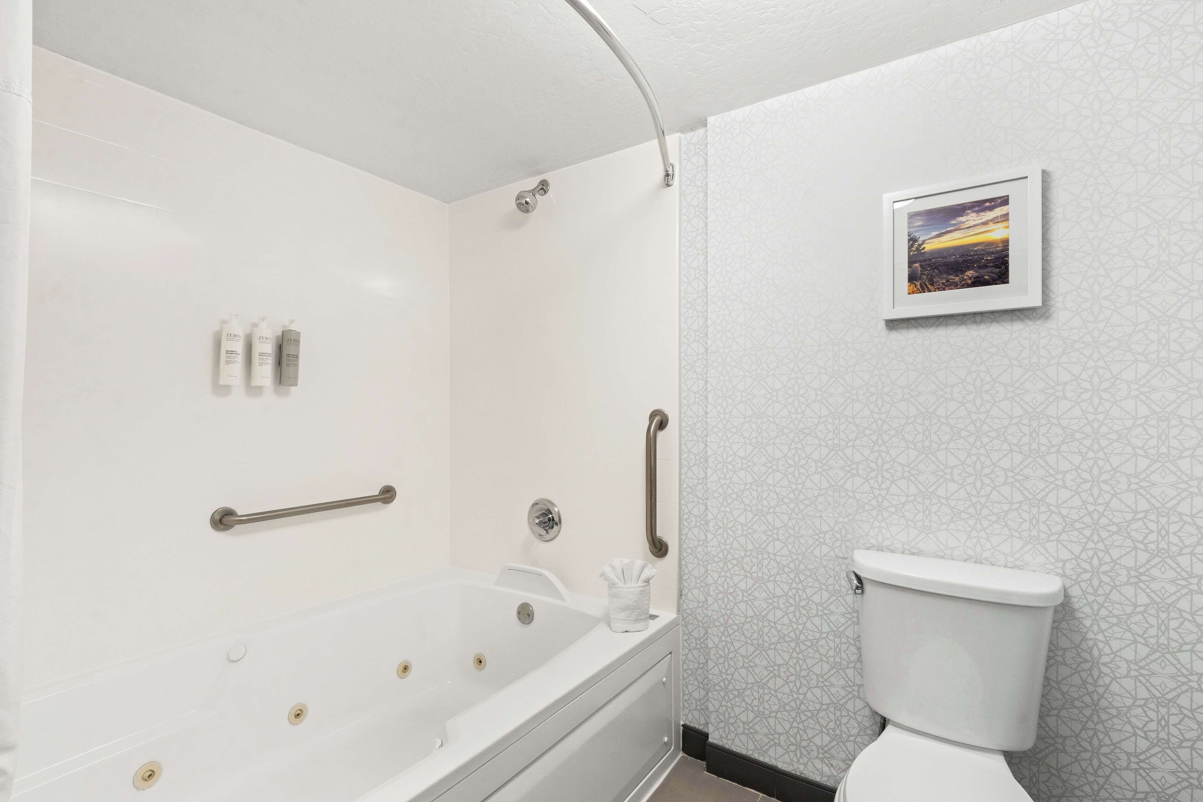 king suite, balcony | bathroom | hair dryer, towels, soap, shampoo