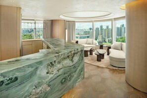 Suite presidencial, 1 cama de matrimonio grande, no fumadores | Ropa de cama de alta calidad y edredones de plumas