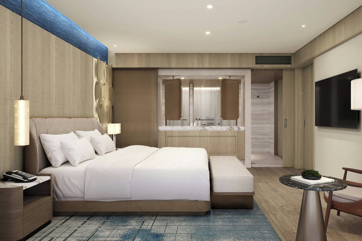 Phòng Suite Premier, 1 giường cỡ king | Bộ đồ giường cao cấp, chăn bông, nệm có lớp đệm bông, minibar