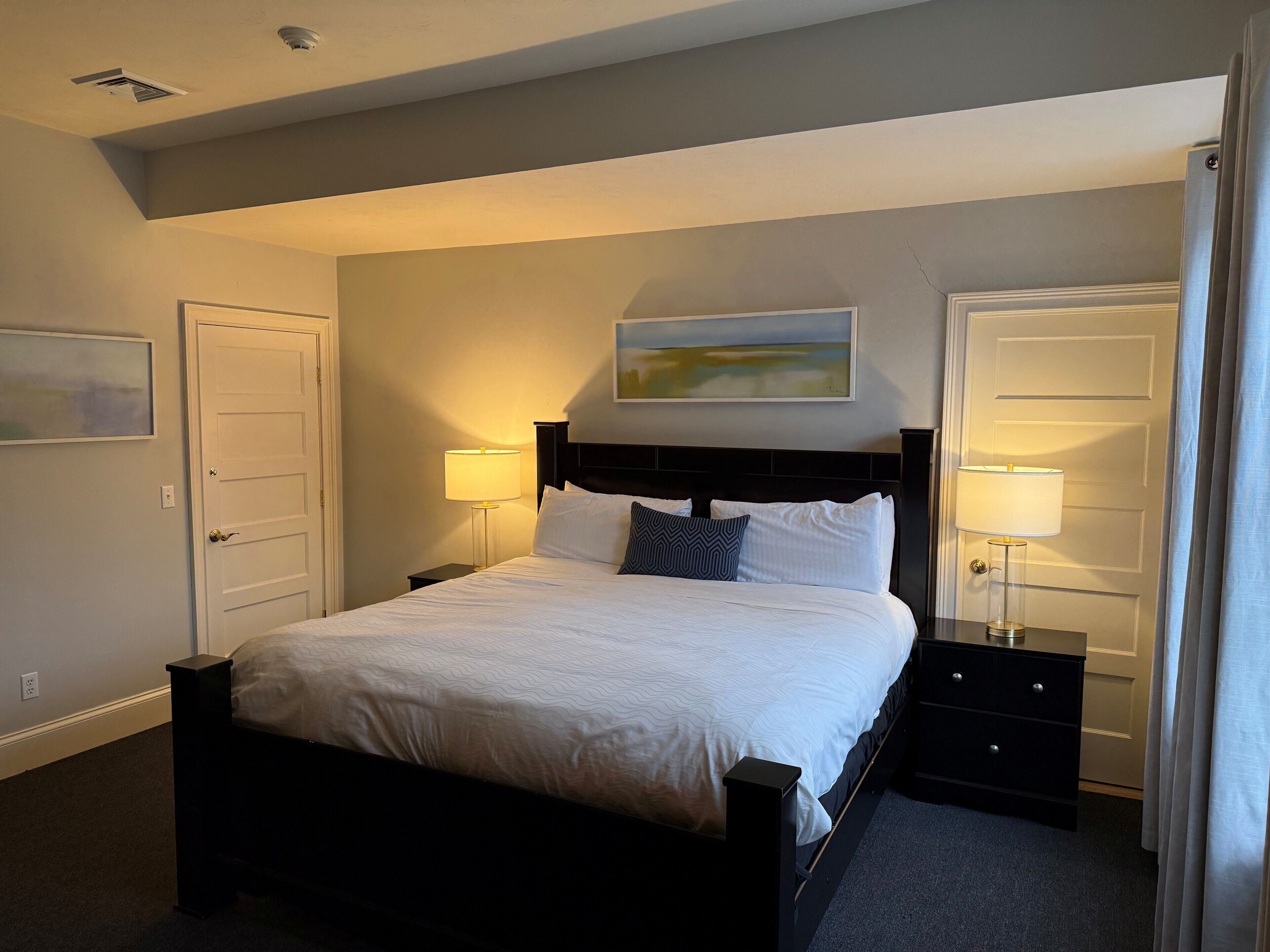 Premium bedding, down duvets, individually decorated