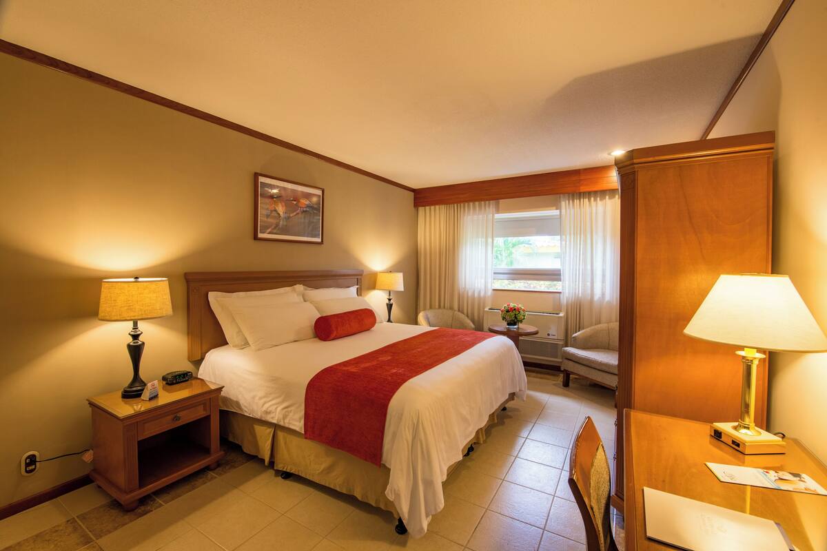 Deluxe Room 1 Bed | ผ้าปูที่นอนฝ้ายอียิปต์, ตู้นิรภัยในห้องพัก, โต๊ะทำงาน, ผ้าม่านกันแสง
