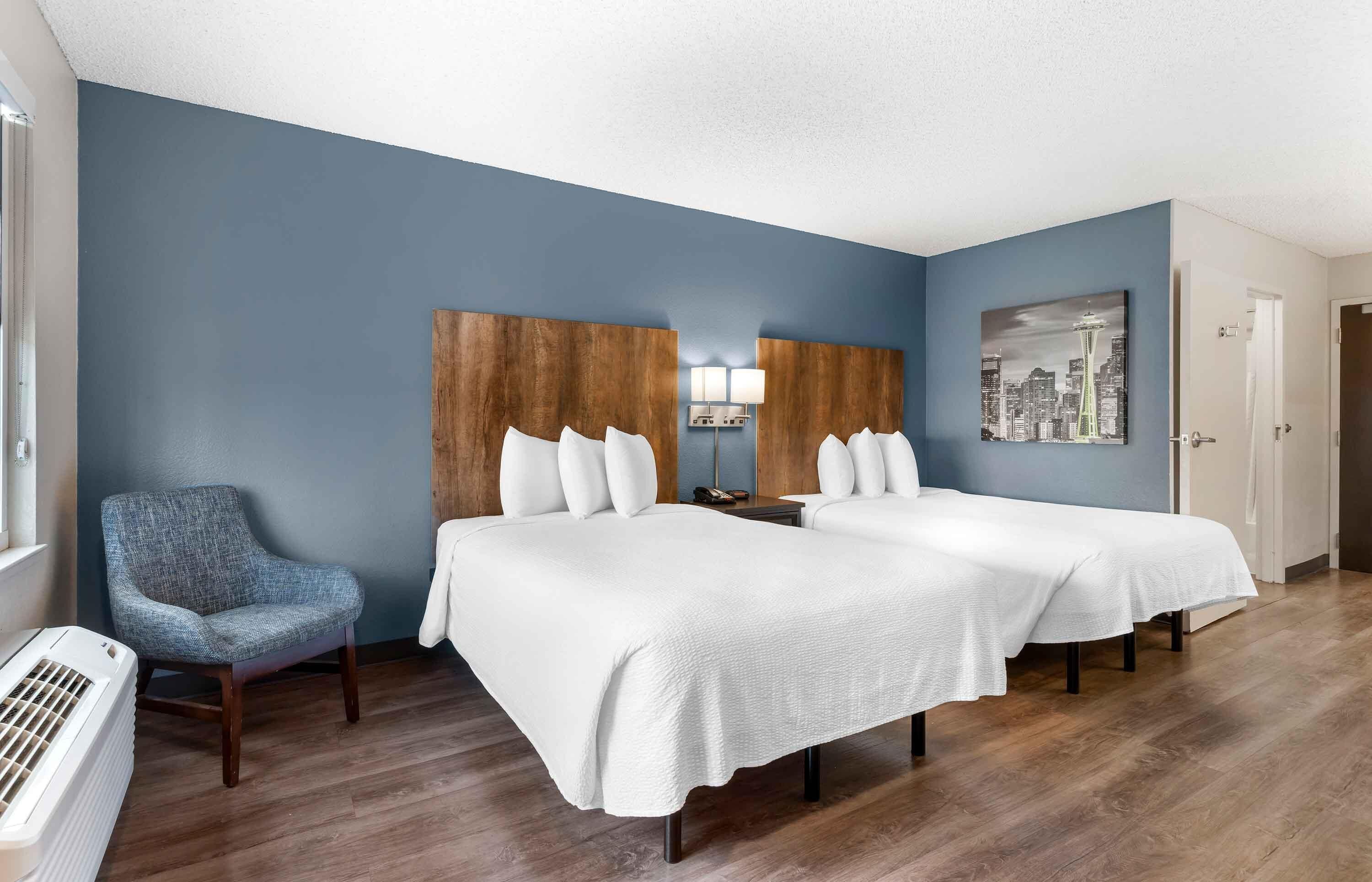 Studio, 2 Double Beds, Non Smoking | Premium bedding, desk, blackout drapes, iron/ironing board