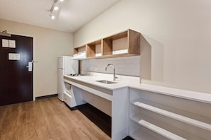 Studio, 1 Queen Bed, Accessible, Non Smoking | Private kitchen | Full-size fridge, microwave, stovetop, toaster