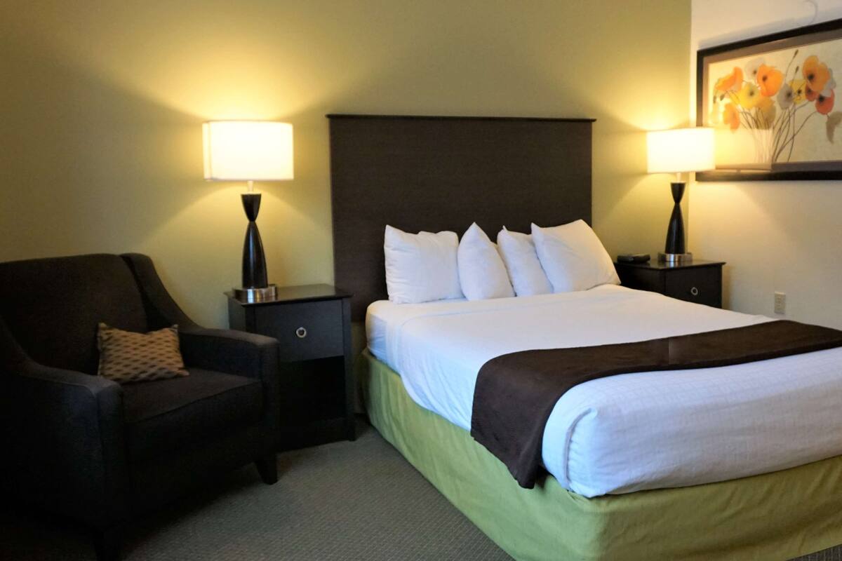 Zimmer, 1 Queen-Bett, barrierefrei, Nichtraucher | Schreibtisch, Verdunkelungsvorhänge, Bügeleisen/Bügelbrett