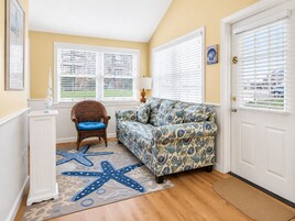 Cottage, 2 Bedrooms, 2 Bathrooms | Living area | 42-inch TV with cable channels, DVD player