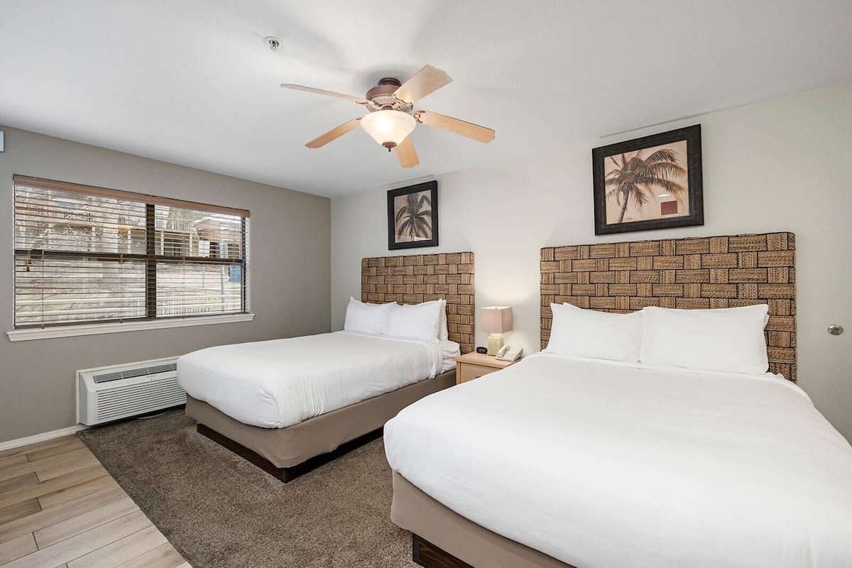Standard Room, 2 Queen Beds, Non Smoking | Iron/ironing board (on request), WiFi (free), bed sheets