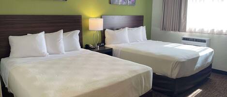 Room, 2 Queen Beds, Non Smoking | Blackout curtains, iron/ironing board, free WiFi, alarm clocks