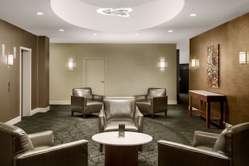 Sitting area in hotel lobby at Valley Forge Casino Resort