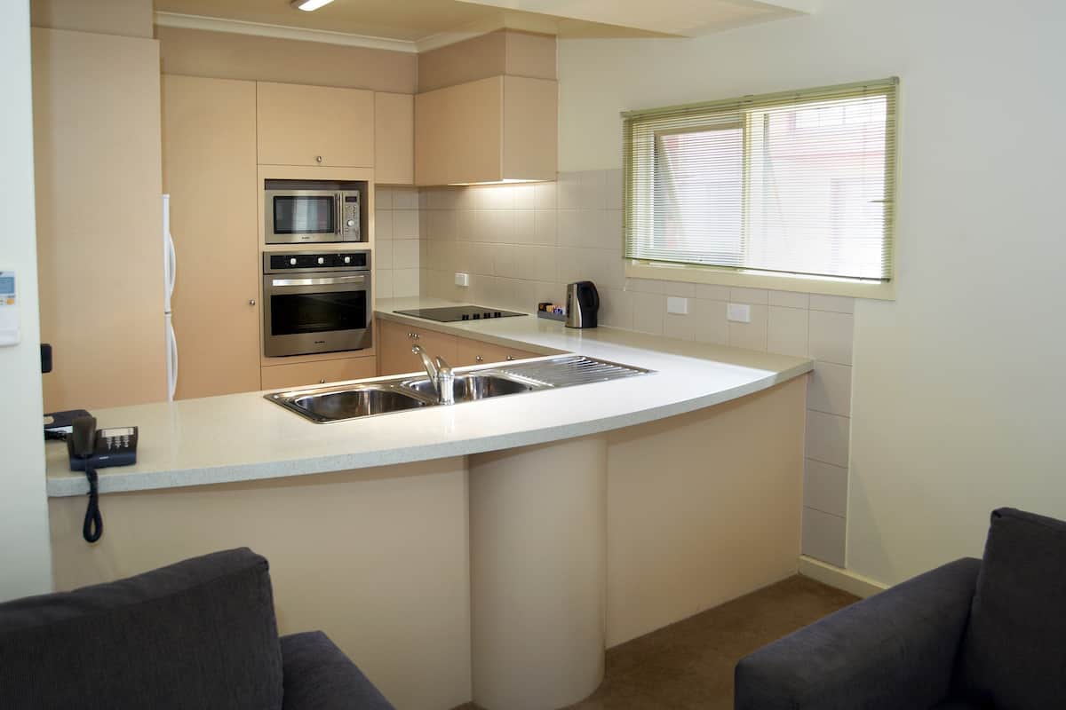 standard one bedroom apartment | private kitchen | fridge, microwave, stovetop, dishwasher
