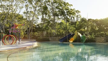 Enjoy a fun-filled day at the adjacent water park with slides and water play structures.