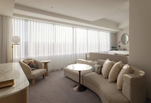 Pillow-top beds, minibar, in-room safe, desk