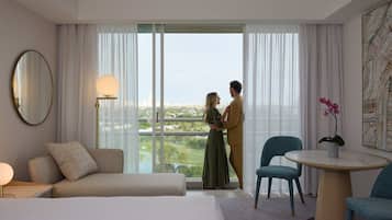 Pillow-top beds, minibar, in-room safe, desk